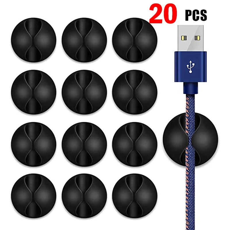 Cable Staple Clip - 20PCS Cable Clip Winder Organizer Round