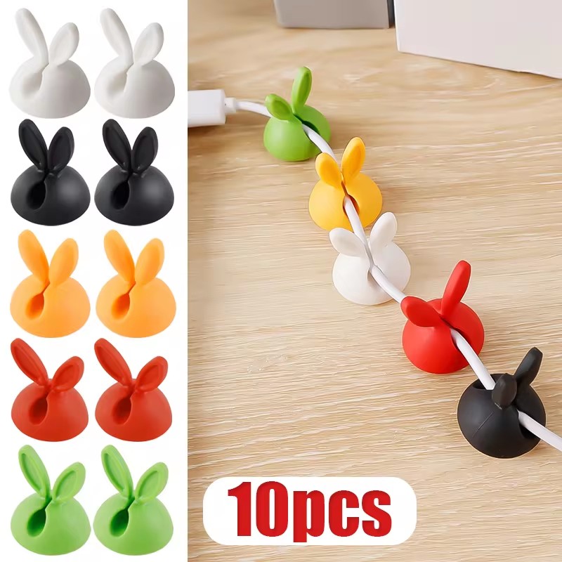Cable Staple Clip - Cute Rabbit Ear Cable Manager Desktop