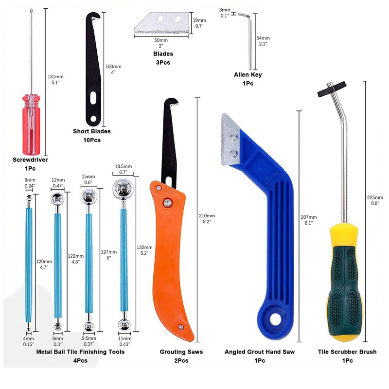 Grout Saw Removal - Grout Removal Tools 22 Pcs Set