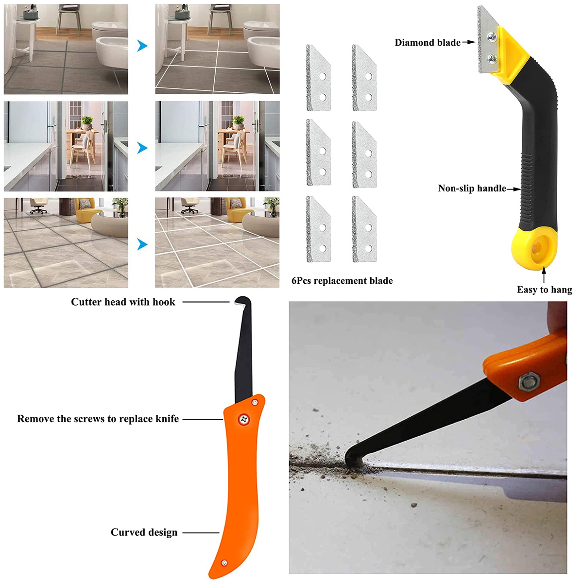 12Pcs Grout Removal Tools Set  - огляд і ціна Grout Saw Removal