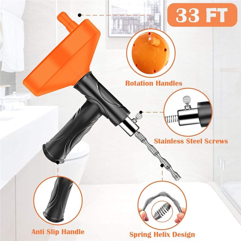 ABGH-Drains Snake Auger 33 Ft  - огляд і ціна Plumbing Snake Drain